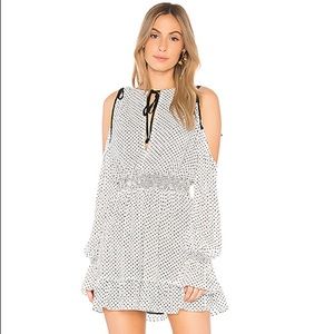 BRAND NEW Tularosa Polka Dot Cold Shoulder Dress